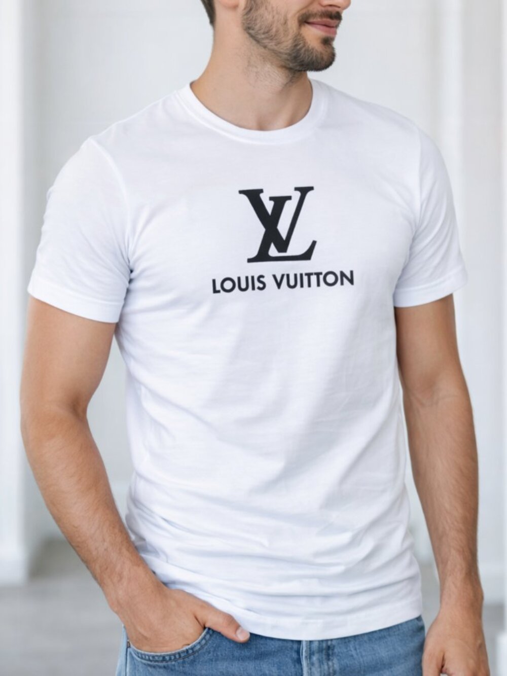 Custom Embroidered T Shirt Minimalist Logo Tee 100% Cotton Unisex Graphic Shirt - Picture 3 of 4